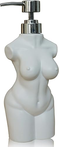 Dispensador de jabón de cerámica para niña, dispensador de loción y jabón, dispensador de jabón líquido recargable para manos para baño y cocina