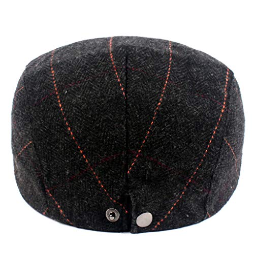 Fin86 Men Women Fashion Hats For Fall,Black Grey Herringbone Newsboy Baker Boy Tweed Flat Cap Mens Gatsby Hat Navy,One Size #TOP5