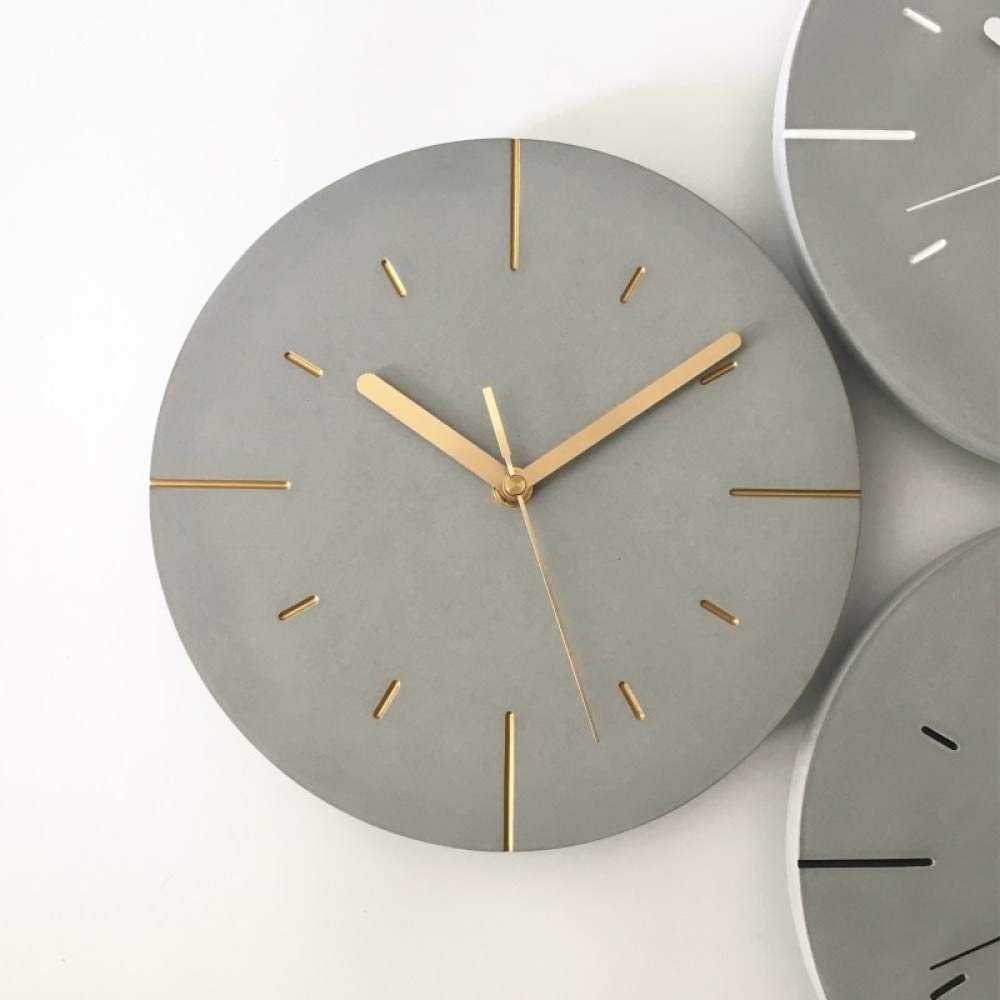 AAPIE Relojes de Pared de Estilo Industrial, Reloj de Pared silencioso, Relojes de Pared Redondos Decorativos, Reloj de Pared con batería, Adorno Grande
