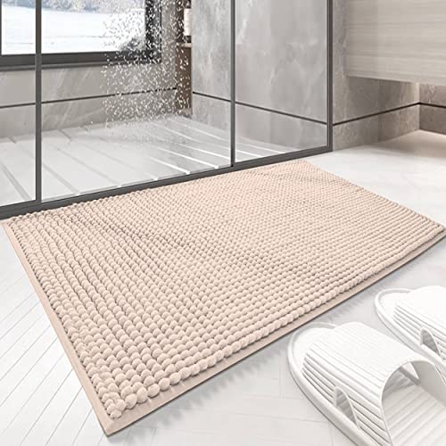 Dalina Textil - Alfombra De Baño,Cocina,Mascota,Alfombrilla De Baño,Antideslizante,Multifuncional,Felpa Microfibra Chenille,Suave,Cómoda Y Súper Absorbente (40x60cm, Beige)