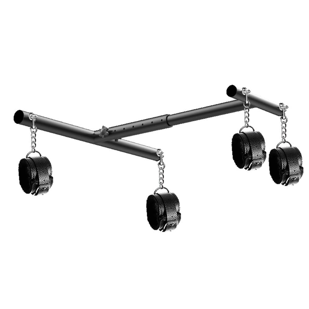 Set de entrenamiento de pesas de yoga interactivo para parejas, cómodo y romántico, con diseño de barra en forma de I y puños ajustables, color negro
