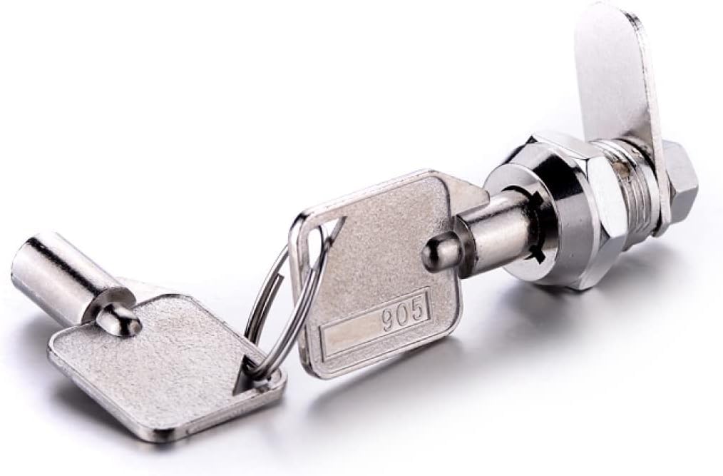 Cerraduras de leva para buzones y taquillas, Cerradura de leva tubular aleación zinc 12 mm for cajón gabinete buzón con llaves plateadas 2 piezas(6pcs Silver)