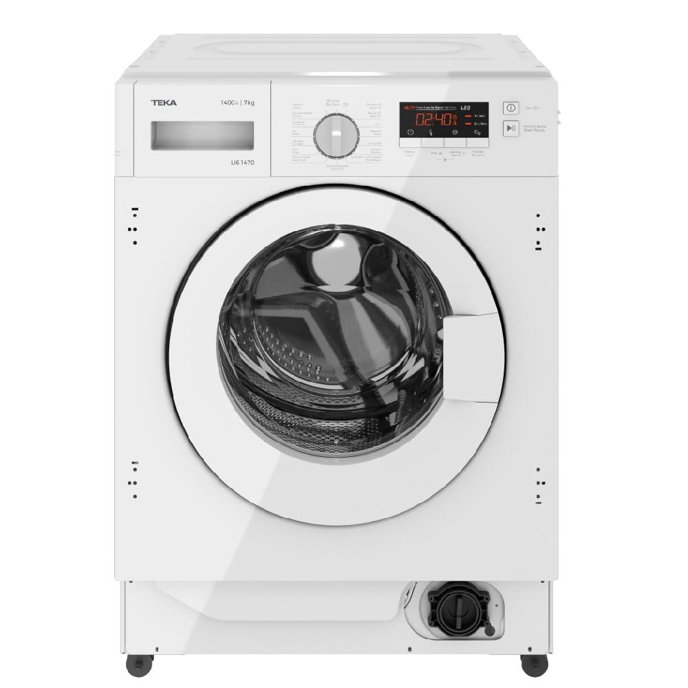 TEKA Lavadora Integrable 7 kg, Motor Inverter, 16 Programas, Display Digital, Centrifugado 1400 RPM, Modelo LI6 1471