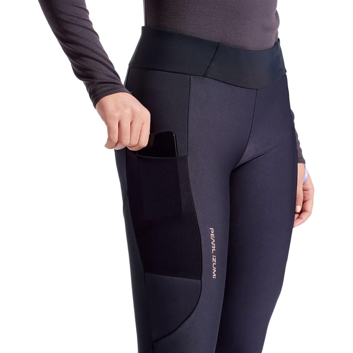 PEARL IZUMI Mallas de ciclismo para mujer, aisladas con tela de alta elasticidad y bolsillos en los muslos, protección contra el agua y el viento, AmFIB
