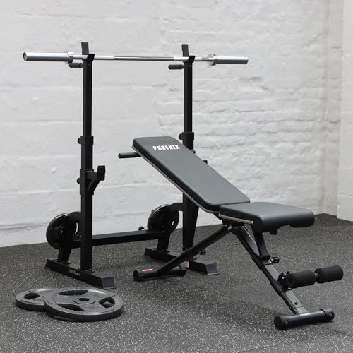 Phoenix Fitness 2” Olympic Barbell Bar or EZ Curl Bar - 4ft/5ft Non-Slip Weight Lifting Bar for Strength Training Workout at Home & Gym - 2-inch Straight or Curved Bar: 4ft or 5ft - Image 4