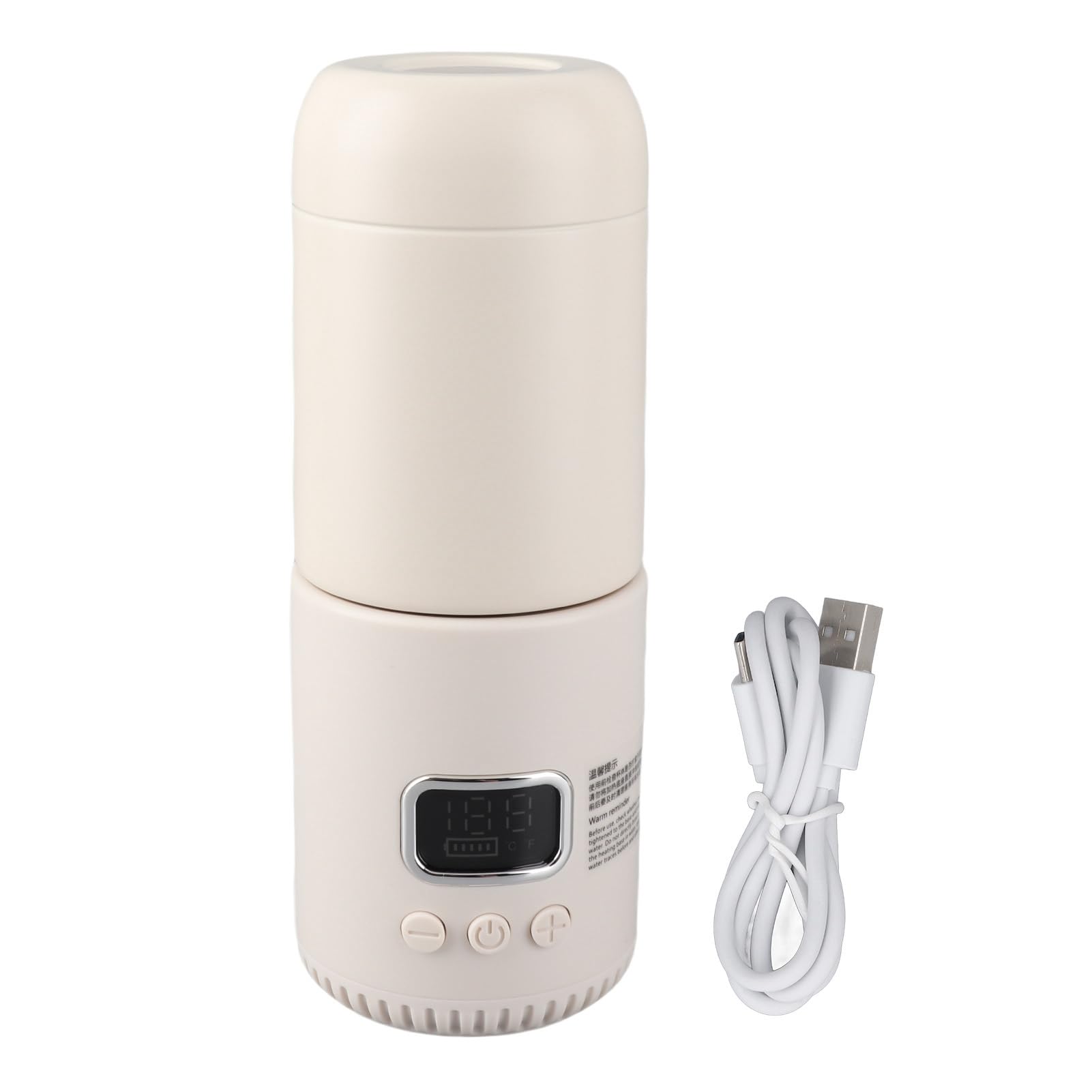 Termo Eléctrico de Viaje sin Cable Calentamiento Portátil, Calienta Agua Mantiene Temperatura Constante Taza Controlada 400 ml para Excursiones Oficina