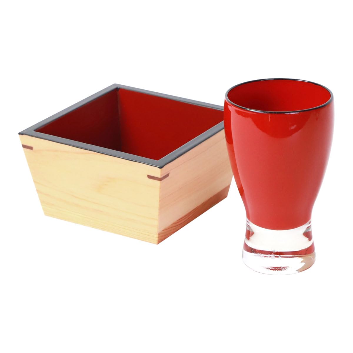 Amazon.co.jp: みよし漆器本舗 会津塗 ひのき枡 酒器セット 日本製 桐