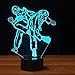 Produktbild 3D Taekwondo Optical Illusions Nacht Licht LED Lampen Tolle 7 Farbwechsel Berühren Tabelle Schreibtisch USB-Kabel für Kinder Schlafzimmer Geburtstagsgeschenke Geschenk