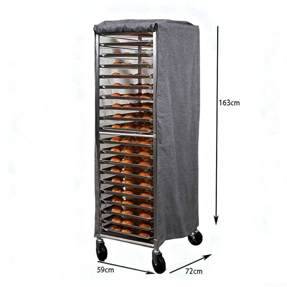 Copertura per panetteria, impermeabile, resistente alla polvere, tessuto Oxford 420D, 58,4 x 71,1 x 162,6 cm, ottimizzata per rack standard (metri bianchi)