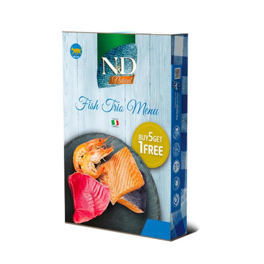 Farmina N&D Natural Fish Trio Menu 6 pcs Adulte Poisson 420g Pâte Poisson Chat Adulte