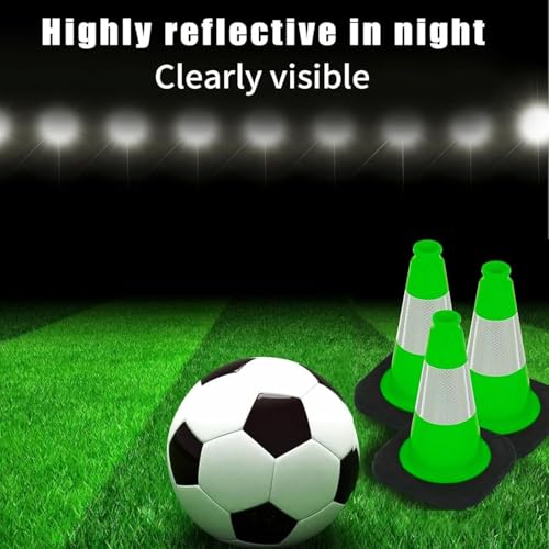 Image of BESEA 4 Pack 12 Inch Green Traffic Cones with Wide Stable Base