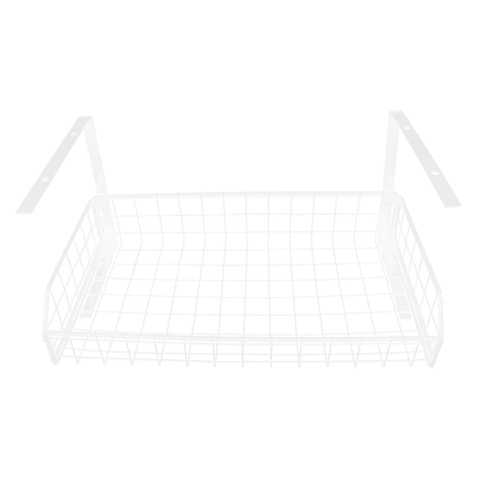 Mikikit Organisateur de Câbles sous Bureau Grand Format en Fil Métallique Blanc Support de Rangement Stable et Résistant pour Multiprises et Câbles pour Bureau et Espace de Travail Panier