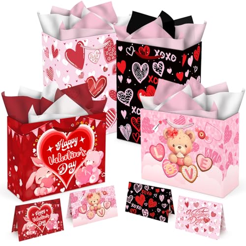 Sacs en papier pour fête de Noël et emballage cadeau avec carte de vœux