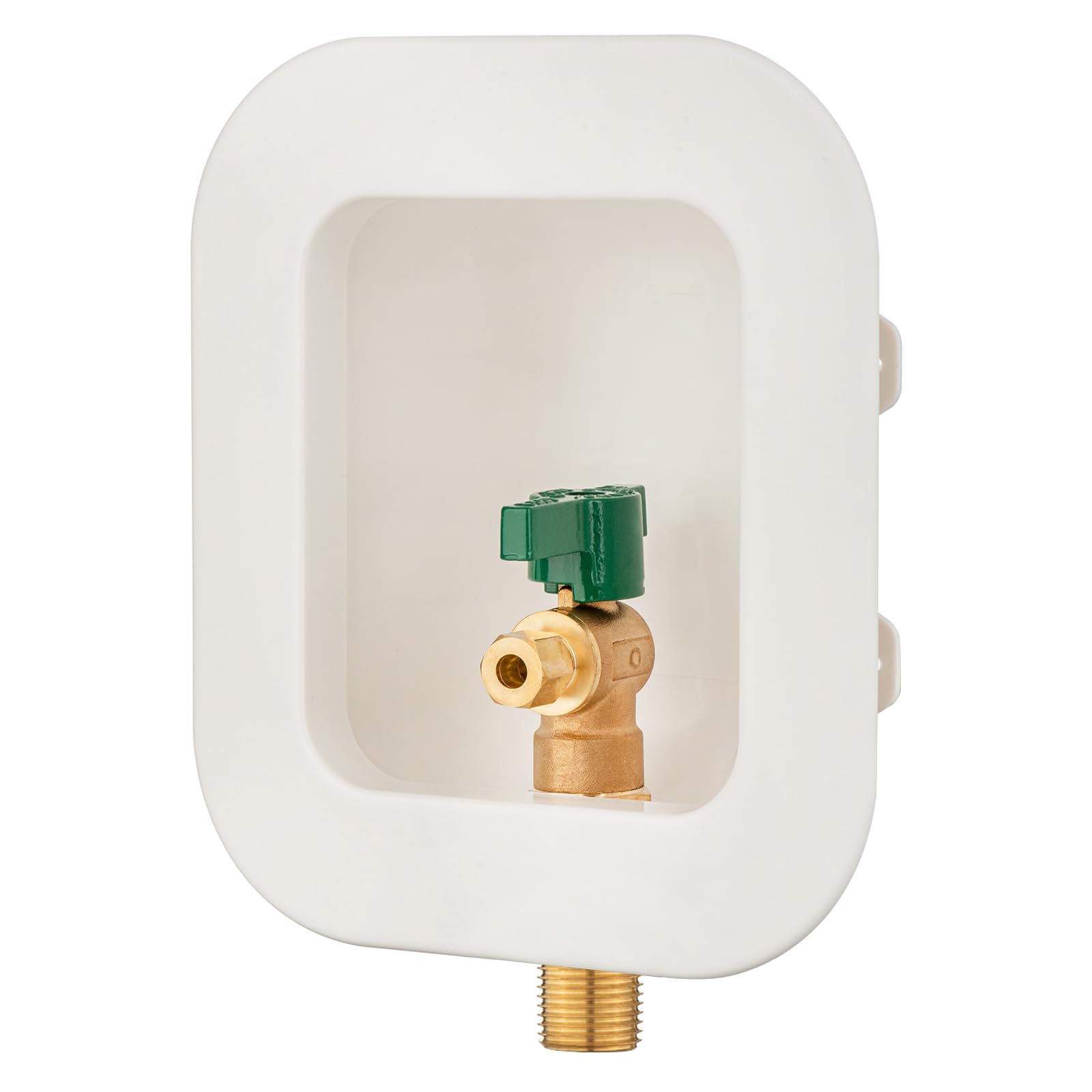 Photo 1 of (1 Pack) Lidertik 1/2 NPT inch Thread or Sweat Pre-Assembled Ice Maker Outlet Box Valve 1/4 inch Recessed Refrigerator Water Line Wall Box with Shut Off Valve LI-ZBQH-510-LK