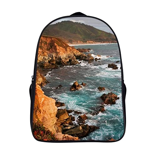 Sac d'école de voyage scolaire et loisirs unisexe style côtier décontracté 40x28x16cm