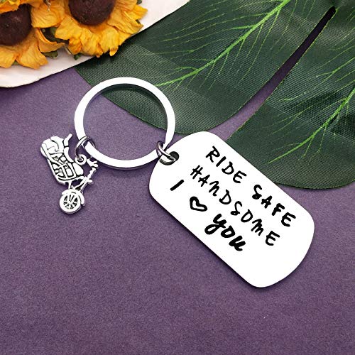 Biker Gift Ride Safe Keychain Motorcycle Keychain Jewelry Valentine's Day Keychain New Driver Gift Couple Gift For Boyfriend Husband Christmas Anniversary Birthday Gift For Biker Couple Keychain #TOP4