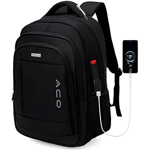 Mochila para Notebook Masculina Feminina para Notebook 17 – Mochila executiva Antifurto, Reforçada, Saídas USB e Fone, Alça de Aço, Impermeável, Escolar, Faculdade, Trabalho ou Viagem – Preta Premium