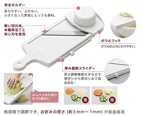 Amazon｜厚み調節機能付 ニュー ワイド スライサー 安全器 付き