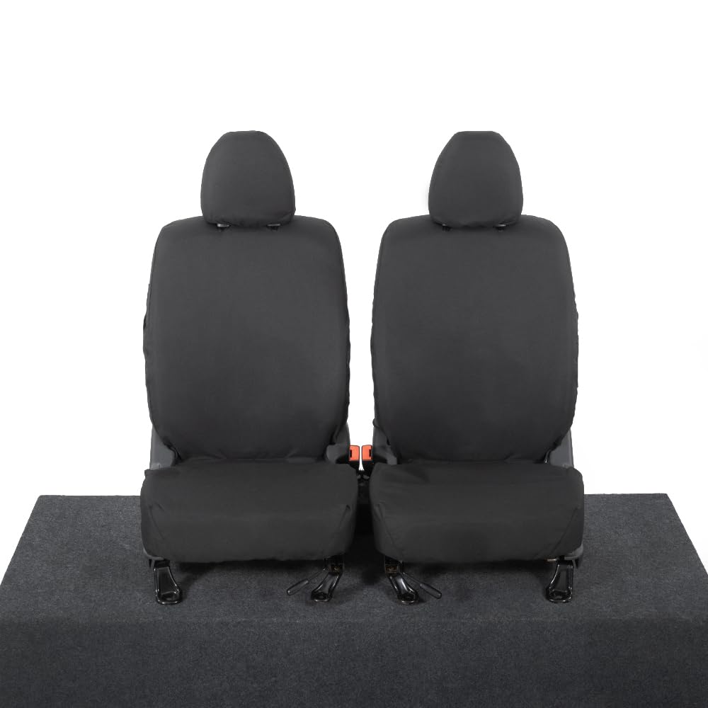 UK Custom Covers Compatible With Mitsubishi L200 (2015 Onwards) Front Seat Covers Tailored Waterproof Black - SC205B