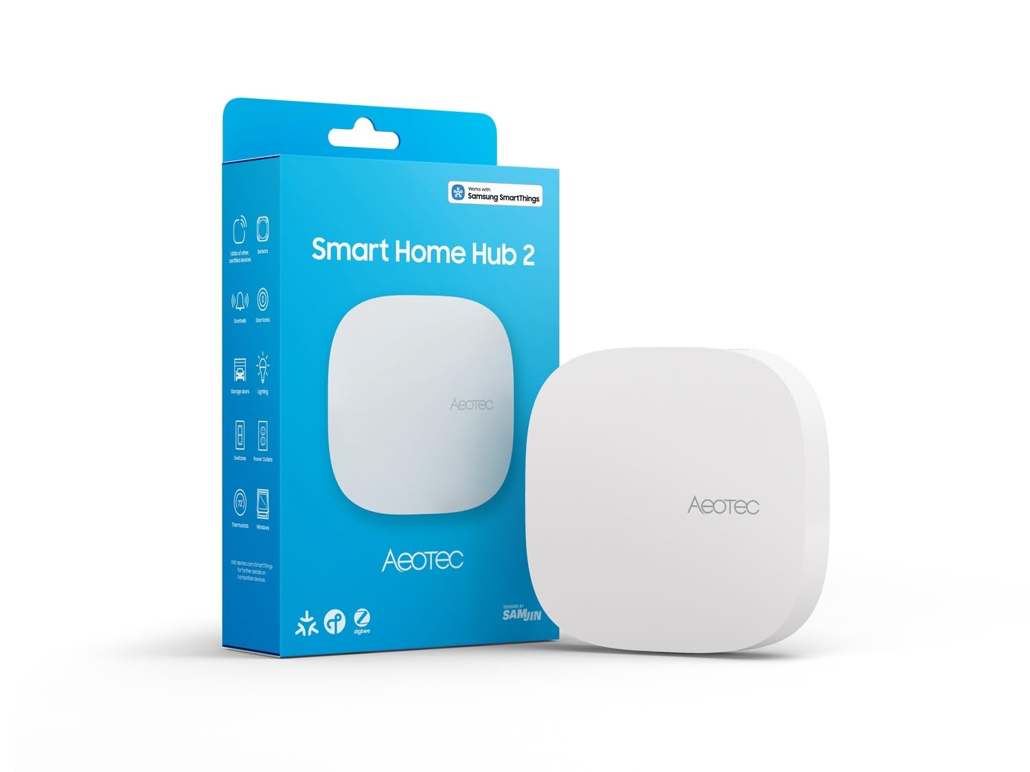 Aeotec Smart Home Hub 2 | Matter, Zigbee, Thread, Wi-Fi | Control por voz con Alexa y Google | Domótica | Compatible con SmartThings | GP-AEOHUBV4EU
