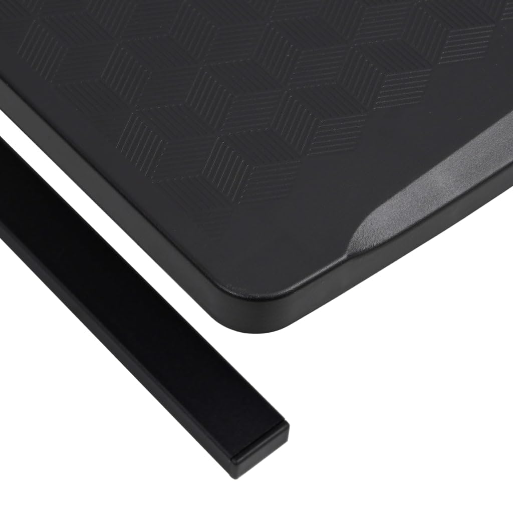 Supporto per monitor nero in polistirene HIPS resistente agli urti, 37 x 28 x 11,5 cm, con spazio per tastiera e dispositivi multimediali, supporto ergonomico per soggiorno e angolo gaming