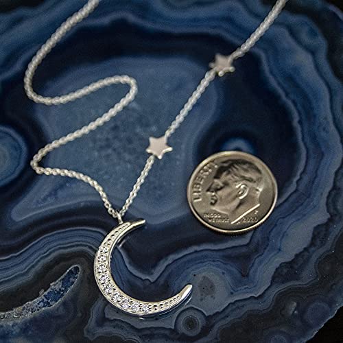 EFYTAL Bridesmaid Gifts, 925 Sterling Silver CZ Crescent Moon and Stars Necklace for Friends, Bridal Party Friendship Necklaces - Image 5