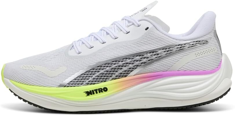 PUMA Men's Velocity Nitro 3 Running Shoes Sneaker, White/Pure Magenta/Yellow Alert, 12.5 - Image 2
