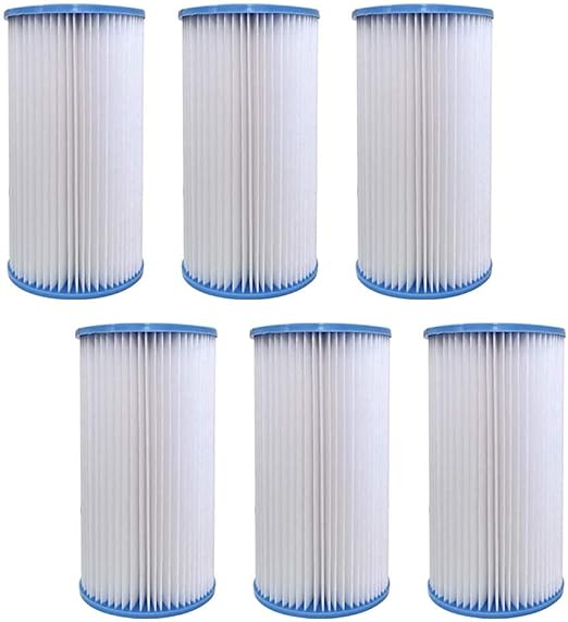 Type A or C 29000e/59900e Replacement Filter Cartridge for INTEX Easy Set Above Ground Pools, Compatible with Krystal Clear C1000 C1500 Pumps, Pack of 6
