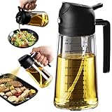 TrendPlain Spray Huile Cuisine 470ml – Vaporisateur Huile Air Fryer 2-en-1 pour Cuisson,...