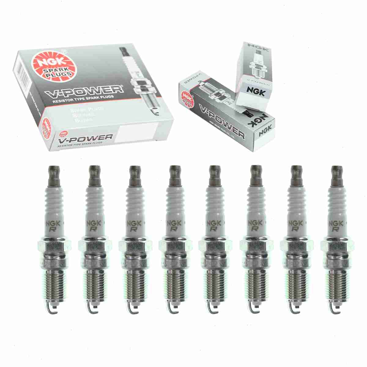 8 pc NGK V-Power Spark Plugs compatible with Ford E-350 Super Duty 5.4L V8 1999-2016