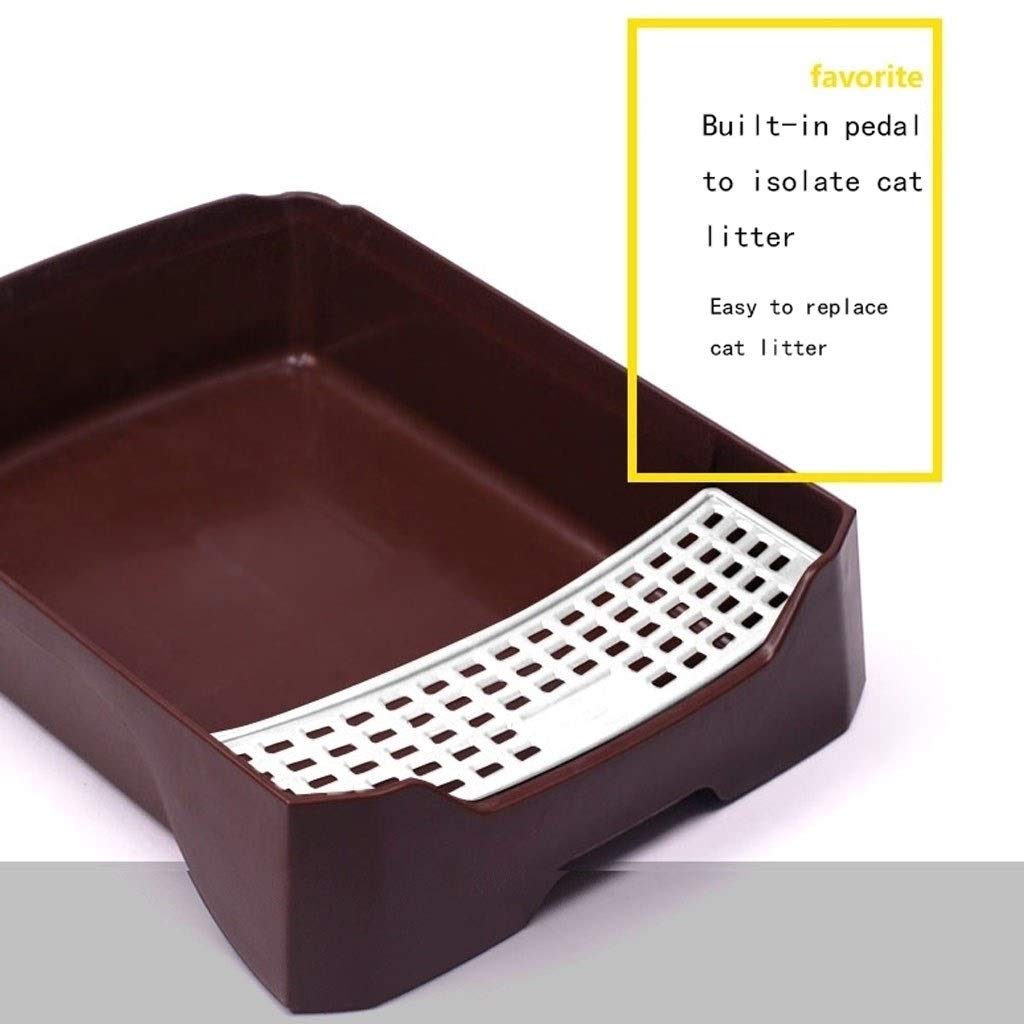 Toilette per Animali Domestici Pet Supplies Rattan Stile Completamente recintato Cat igienici Grande lettiera del Gatto Grande Potty Pet Supplies Chiusa Lettiera per Animali Domestici(Bruin)