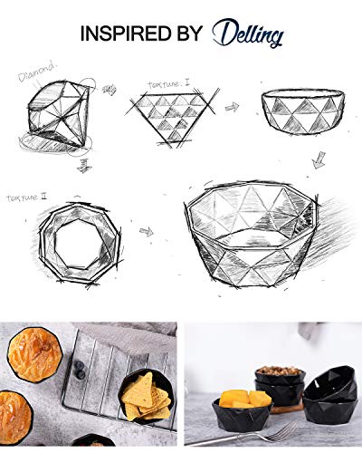 Delling 6 OZ Souffle Dishes Set - Ceramic Black Souffle Dish - Dessert/Snack Bowls for Kitchen, Souffle, Pudding, Creme Brulee, Ice Cream, Snack - Bowls Set of 6 Oven Safe - Image 3