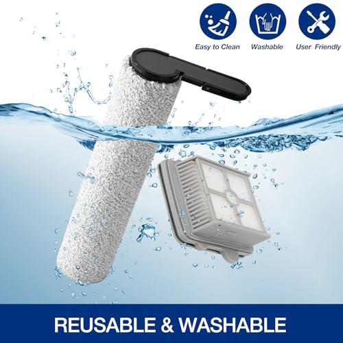 Image of F25 Brush Rollers and HEPA Filter for Roborock F25 /F25 ACE /F25 ALT /F25 LT /F25 RT /F25 GT Cordless Wet Dry Vacuum Cleaner, 3 Brush Rollers, 3 HEPA Filters, 1 Water Tank Brush, 1 Cleaning Brush