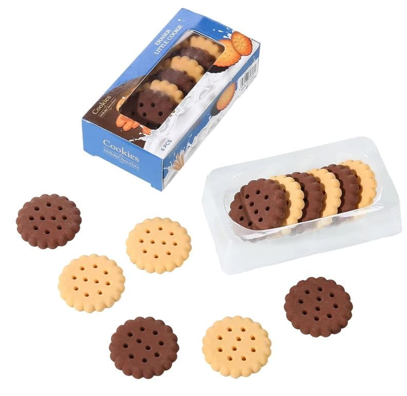 THE BLP Erasers Set for Kids Educational Stationary Eraser Toys for Kids | Stationery Gift Item for Students (Biscuits Shaped Set of 6) (B0CS9R931H) Amazon Price History, Amazon Price Tracker