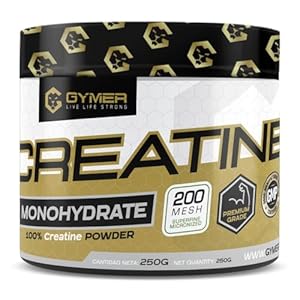 GYMER Creatina Monohidratada, Creatina en Polvo Monohidrato, Creatina Monohidrato, Monohidrato de Creatina, 250gr, Mejora Rendimiento Físico | Diferentes Sabores (250gr, Neutro)