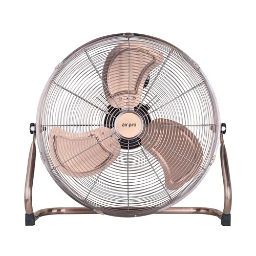 Air Pro 20" Floor Fan - Powerful Air Cooling & Circulating Fan with 3 Speed Setting & Adjustable Tilt - Indoor Home, Office, Gym Fan Quiet Portable Electric Fan with Metal Blade & Body 1.6m Long Cable