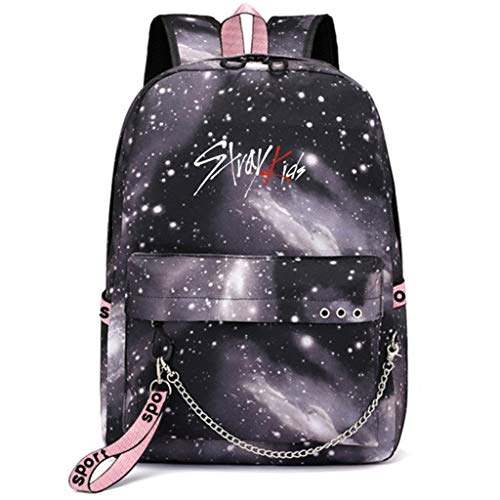 JUSTGOGO KPOP Stray Mochila para niños  de hombro  escolar con puerto de carga USB
