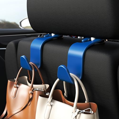 Image of 4-Pack Car Headrest Hooks Holds 55lbs Seat Storage Organizer for Bags