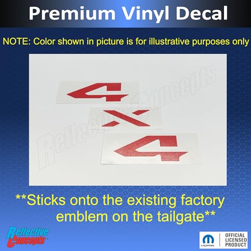 Image of Reflective Concepts 4x4 Emblem Overlay Decal Sticker -Fits: 2019-2026 Ram, NOT for Classic - (Color: Bright Yellow)