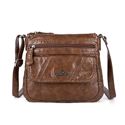 Image of Angelkiss Small Womens Crossbody Bag Leather Shoulder Purse for Women Hobo Bag with Adjustable Shoulder Strap