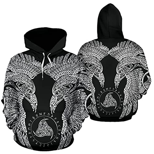 Sweat à Capuchon Viking Homme Graphique pour Style Urbain Affirmé
