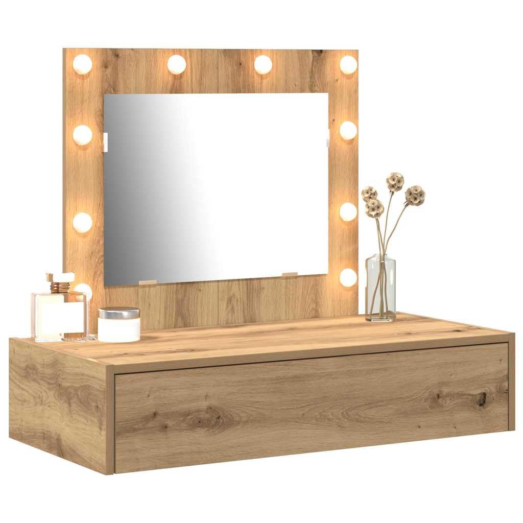 vidaXL Toaletka Brązowy 83 x 40 x 70 cm Drewno inżynieryjne | Extra do małych pokoi, Klasyczne wykończenie z dębu rzemieślniczego, które świetnie pasuje do nowoczesnych wnętrz,