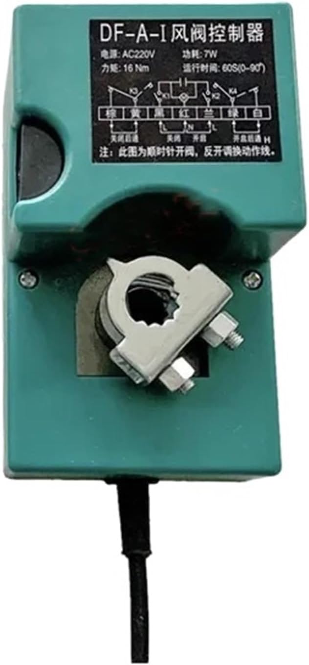 1PCS DC 24V AC 220V 7W Ajustable Wind Valve Controller DF-A-I Electric Drive Air Damper Actuator 60s/50s/32s/17s/14s 16Nm(220VAC 60s)
