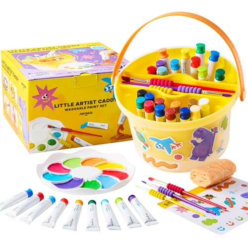Jar Melo Kids Tempera Painting Set, Washable Paint Set for Kids Ages 4-8, Safe and Non-Toxic Mess Free Coloring, Tempera Paints for Drawing Art,Crafts, School Supplies