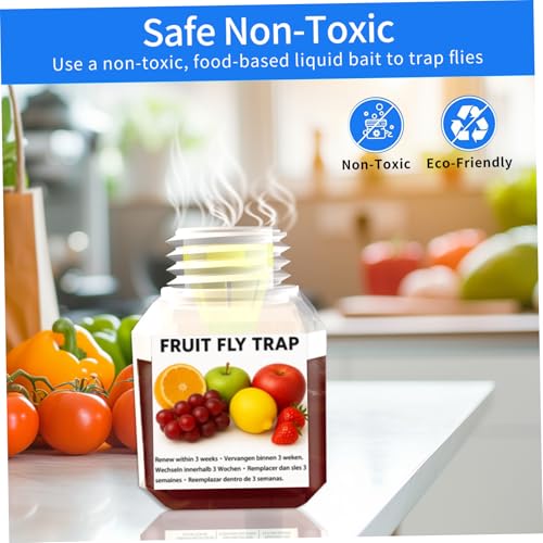 Trampa para moscas de la fruta para eliminar mosquitos molestos de la encimera y despensa 7
