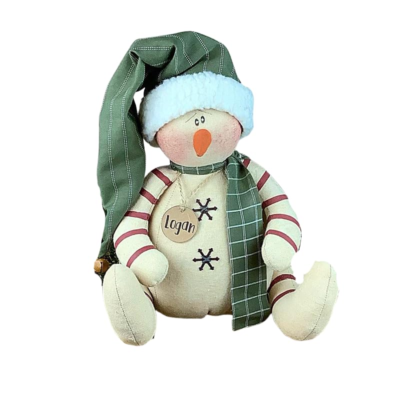 Honey & Me Logan The 25th Anniversary Snowman Doll 7' W × 10' H – Primitive Christmas Doll, Handmade Rustic Farmhouse Holiday Décor, Vintage...