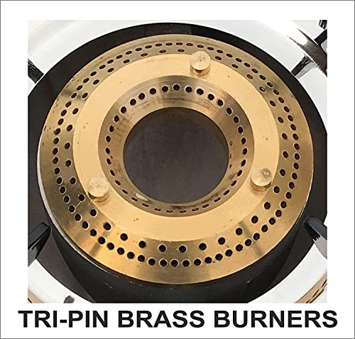 Image of Khaitan 1 Burner Classic Stainless Steel Manual Ignition LPG Stove (Brass Burner) 1 Year Warranty (ISI Certified & BIS Approved)