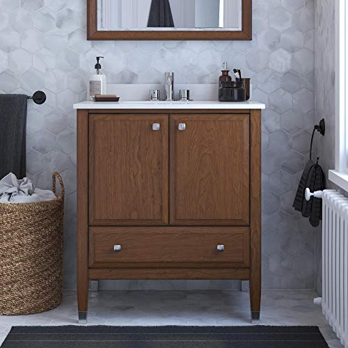 Dorel Living Metcalfe 30 Inch, Walnut Bathroom Vanity, 30"