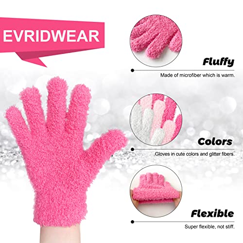 Evridwear Kids Winter Gloves, Fluffy Stretchy Warm Winter Gloves for Kids, Boys & Girls Outdoors Playing, Go to School2