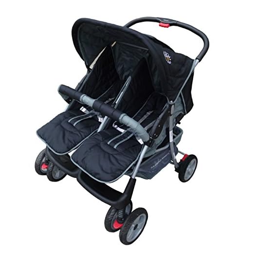 Poussette double twin noir Deluxe Tandem - BambinoWorld
